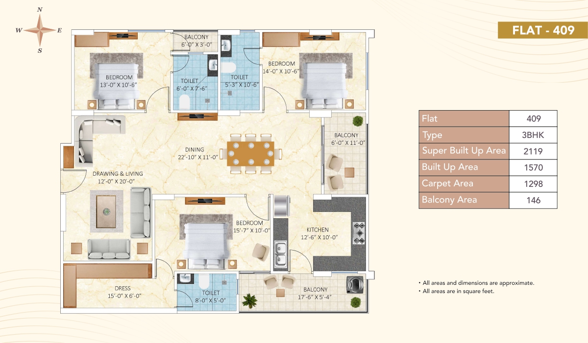 3 BHK Floor Plan